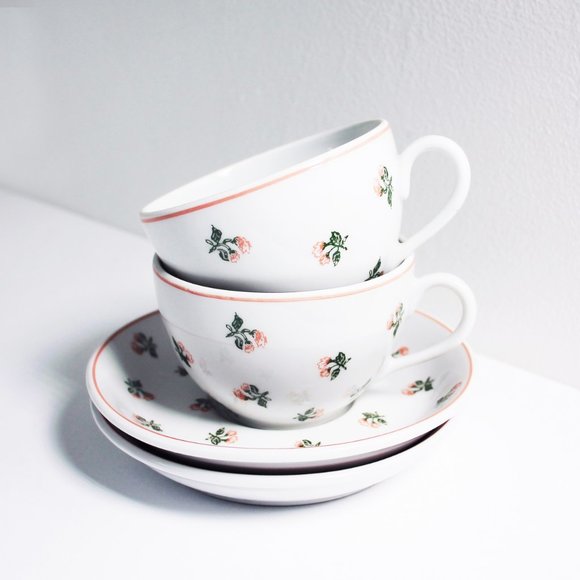 Pillyvuyt Tea Set, Teapot Sugar Creamer Teacups, Tea for Two - Picture 3 of 9